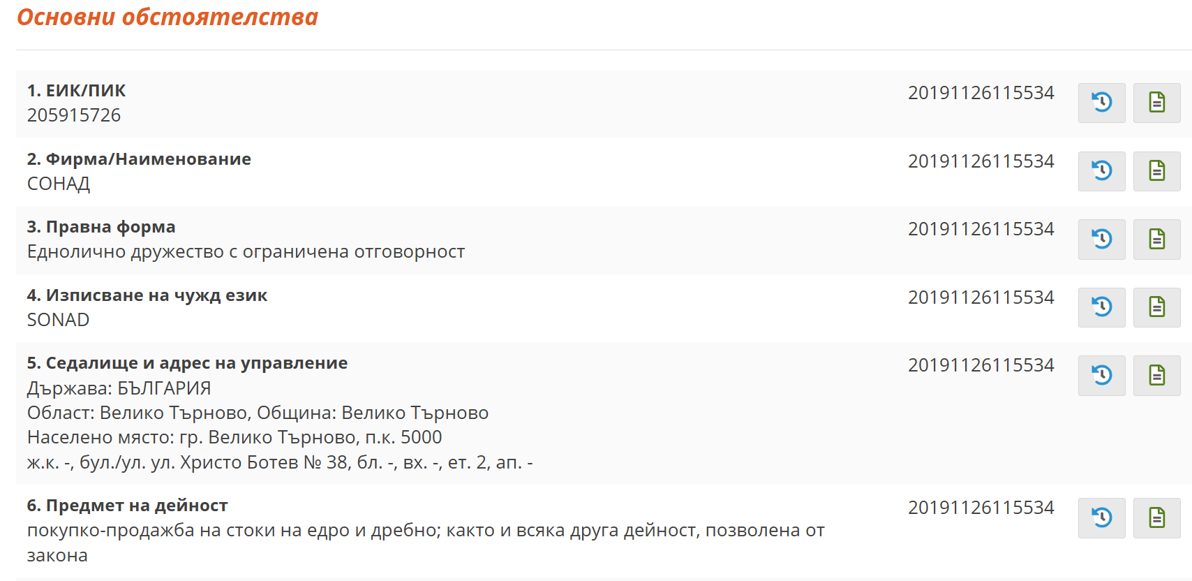 Фирмени данни TIMEBOX.BG