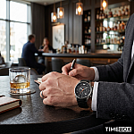 Часовник за мъже Emporio Armani AR5858 Sportivo Chronograph. Верижка силиконова в черен цвят. Кварцов механизъм. Водозащита 5 АТМ (душ).