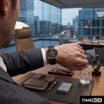 Часовник за жени Emporio Armani AR5906 Sportivo Chronograph. Верижка силиконова в черен цвят. Кварцов механизъм. Водозащита 5 АТМ (душ).