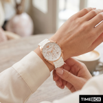 Часовник за жени Emporio Armani AR5920 Sportivo Chronograph. Верижка силиконова в бял цвят. Кварцов механизъм. Водозащита 5 АТМ (душ).