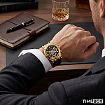 Часовник за мъже Guess GW0262G2 Continental Chronograph. Верижка естествена кожа в черен цвят. Кварцов механизъм. Водозащита 5 АТМ (душ).