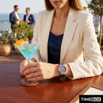 Часовник за жени Guess Asteria GW0620L3. Верижка силиконова в син цвят. Кварцов механизъм. Водозащита 5 АТМ (душ).
