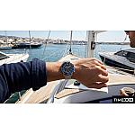 Часовник за мъже Hugo Boss 1513742 Ocean Edition Chronograph. Верижка метална в сребрист цвят. Кварцов механизъм. Водозащита 10 АТМ (плуване).