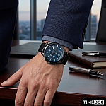 Hugo Boss 1513883 Grandmaster Chronograph Часовник за мъже Hugo Boss 1513883 Grandmaster Chronograph. Верижка естествена кожа в черен цвят. Кварцов механизъм. Водозащита 5 АТМ (душ).