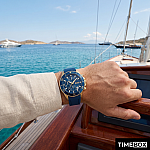 Мъжки часовник Hugo Boss 1513965 Admiral Chronograph Часовник за мъже Hugo Boss 1513965 Admiral Chronograph. Верижка силиконова в син цвят. Кварцов механизъм. Водозащита 10 АТМ (плуване).