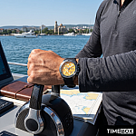Часовник за мъже Hugo Boss 1513968 Admiral Chronograph. Верижка силиконова в черен цвят. Кварцов механизъм. Водозащита 10 АТМ (плуване).
