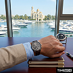 Часовник за мъже Hugo Boss Avery 1514155. Верижка естествена кожа в кафяв цвят. Кварцов механизъм. Водозащита 5 АТМ (душ).
