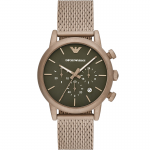 Часовник за мъже Emporio Armani AR11428 Luigi. Верижка метална в бежов цвят. Кварцов механизъм. Водозащита 5 АТМ (душ).