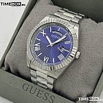 Часовник за мъже Guess GW0265G7 Connoisseur. Верижка метална в сребрист цвят. Кварцов механизъм. Водозащита 5 АТМ (душ).