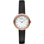 Emporio Armani Rosa AR11459 Часовник за жени Emporio Armani Rosa AR11459. Верижка естествена кожа в черен цвят. Кварцов механизъм. Водозащита 3 АТМ (водни пръски).