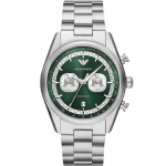 Часовник за мъже Emporio Armani Racer AR11637. Верижка метална в сребрист цвят. Кварцов механизъм. Водозащита 5 АТМ (душ).