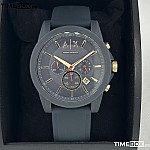 Часовник за мъже Armani Exchange Outer Banks AX1335. Верижка силиконова в син цвят. Кварцов механизъм. Водозащита 3 АТМ (водни пръски).