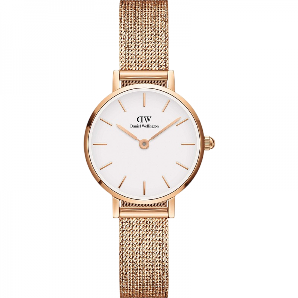 Ръчен часовник Daniel Wellington Petite DW00100447 Часовник за жени Daniel Wellington Petite DW00100447. Верижка метална в златист цвят. Кварцов механизъм. Водозащита 3 АТМ (водни пръски).