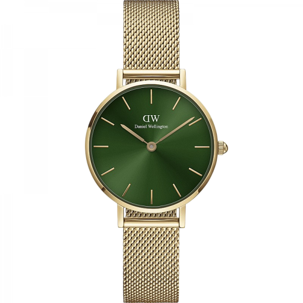 Часовник за жени Daniel Wellington Petite DW00100479. Верижка метална в златист цвят. Кварцов механизъм. Водозащита 3 АТМ (водни пръски).