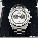 Часовник за мъже Emporio Armani Racer AR11636. Верижка метална в сребрист цвят. Кварцов механизъм. Водозащита 5 АТМ (душ).