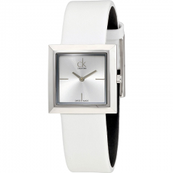 Часовник за жени Calvin Klein Minimal K3R231L6. Верижка естествена кожа в бял цвят. Кварцов механизъм. Водозащита 3 АТМ (водни пръски).