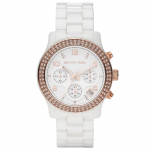Часовник за жени Michael Kors Ceramic MK5269. Верижка керамика в бял цвят. Кварцов механизъм. Водозащита 10 АТМ (плуване).