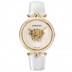 Versace VCO040017 Palazzo Empire Часовник за жени Versace VCO040017 Palazzo Empire. Верижка естествена кожа в бял цвят. Кварцов механизъм. Водозащита 5 АТМ (душ).