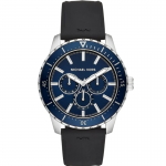 Michael Kors Cunningham MK7160 Часовник за мъже Michael Kors Cunningham MK7160. Верижка силиконова в черен цвят. Кварцов механизъм. Водозащита 5 АТМ (душ).