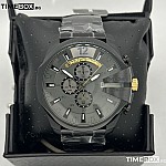 Часовник за мъже Diesel DZ4479 Mega Chief Chronograph. Верижка метална в черен цвят. Кварцов механизъм. Водозащита 10 АТМ (плуване).