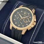 Часовник за мъже Maserati Sfida R8851123008. Верижка силиконова в черен цвят. Кварцов механизъм. Водозащита 5 АТМ (душ).