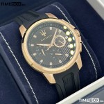 Часовник за мъже Maserati Sfida R8851123008. Верижка силиконова в черен цвят. Кварцов механизъм. Водозащита 5 АТМ (душ).