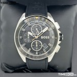 Часовник за мъже Hugo Boss 1513953 Volane Chronograph. Верижка силиконова в черен цвят. Кварцов механизъм. Водозащита 5 АТМ (душ).