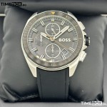 Часовник за мъже Hugo Boss 1513953 Volane Chronograph. Верижка силиконова в черен цвят. Кварцов механизъм. Водозащита 5 АТМ (душ).