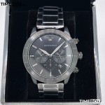 Часовник за мъже Emporio Armani AR11242 Mario Chronograph. Верижка метална в черен цвят. Кварцов механизъм. Водозащита 3 АТМ (водни пръски).