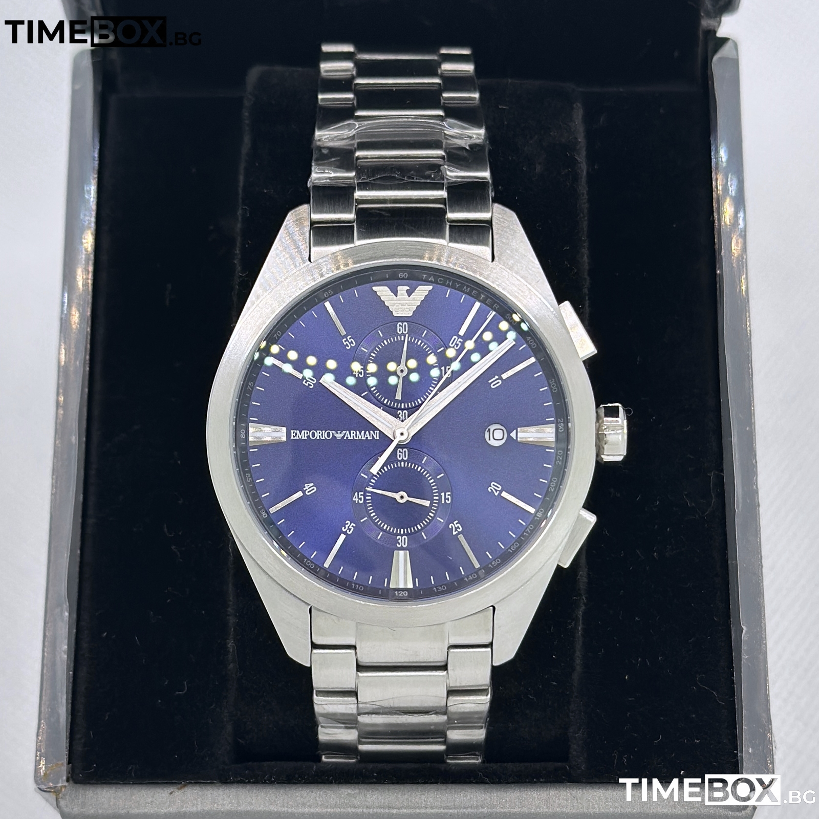 Emporio Armani AR11541 Claudio Chronograph | Сребрист часовник за мъже