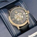 Часовник за мъже Maserati Epoca Skeleton R8821118001. Верижка естествена кожа в черен цвят. Автоматичен механизъм. Водозащита 10 АТМ (плуване).