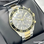 Часовник за мъже Hugo Boss 1514144 Runner. Верижка метална в златист цвят. Кварцов механизъм. Водозащита 5 АТМ (душ).