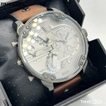 Часовник за мъже Diesel DZ7413 Mr Daddy 2.0 Oversized. Верижка естествена кожа в кафяв цвят. Кварцов механизъм. Водозащита 3 АТМ (водни пръски).