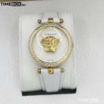 Часовник за жени Versace VCO040017 Palazzo Empire. Верижка естествена кожа в бял цвят. Кварцов механизъм. Водозащита 5 АТМ (душ).