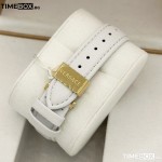 Часовник за жени Versace VCO040017 Palazzo Empire. Верижка естествена кожа в бял цвят. Кварцов механизъм. Водозащита 5 АТМ (душ).