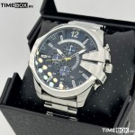 Часовник за мъже Diesel DZ4465 Mega Chief Chronograph. Верижка метална в сребрист цвят. Кварцов механизъм. Водозащита 10 АТМ (плуване).