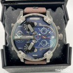 Часовник за мъже Diesel DZ7314 Mr Daddy 2.0 Oversized. Верижка естествена кожа в кафяв цвят. Кварцов механизъм. Водозащита 3 АТМ (водни пръски).