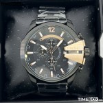 Часовник за мъже Diesel DZ4309 Mega Chief  Chronograph. Верижка метална в черен цвят. Кварцов механизъм. Водозащита 10 АТМ (плуване).