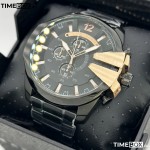 Часовник за мъже Diesel DZ4309 Mega Chief  Chronograph. Верижка метална в черен цвят. Кварцов механизъм. Водозащита 10 АТМ (плуване).