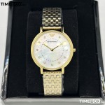 Часовник за жени Emporio Armani AR11007 Kappa Classic. Верижка метална в златист цвят. Кварцов механизъм. Водозащита 3 АТМ (водни пръски).
