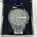 Часовник за мъже Armani Exchange AX2164 Hampton Chronograph. Верижка метална в черен цвят. Кварцов механизъм. Водозащита 5 АТМ (душ).