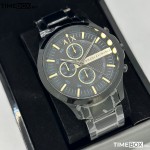 Часовник за мъже Armani Exchange AX2164 Hampton Chronograph. Верижка метална в черен цвят. Кварцов механизъм. Водозащита 5 АТМ (душ).