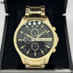 Часовник за мъже Armani Exchange AX2137 Hampton Chronograph. Верижка метална в златист цвят. Кварцов механизъм. Водозащита 5 АТМ (душ).