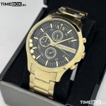 Часовник за мъже Armani Exchange AX2137 Hampton Chronograph. Верижка метална в златист цвят. Кварцов механизъм. Водозащита 5 АТМ (душ).