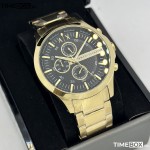 Часовник за мъже Armani Exchange AX2137 Hampton Chronograph. Верижка метална в златист цвят. Кварцов механизъм. Водозащита 5 АТМ (душ).