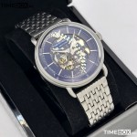 Часовник за мъже Emporio Armani AR60024 Semi Skeleton Meccanico. Верижка метална в сребрист цвят. Автоматичен механизъм. Водозащита 5 АТМ (душ).