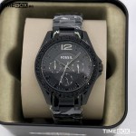 Часовник за жени Fossil ES4519 Riley. Верижка метална в черен цвят. Кварцов механизъм. Водозащита 10 АТМ (плуване).