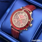 Часовник за жени Swarovski Octea Lux 5547642. Верижка естествена кожа в червен цвят. Кварцов механизъм. Водозащита 5 АТМ (душ).