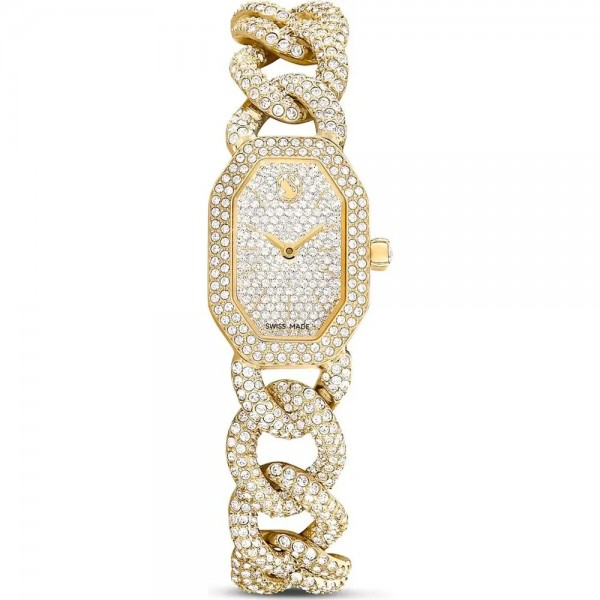 Swarovski 5668854 Dextera Часовник за жени Swarovski 5668854 Dextera. Верижка метална в златист цвят. Кварцов механизъм. Водозащита 3 АТМ (водни пръски).