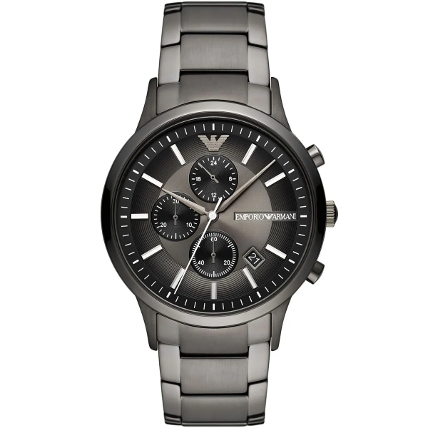 Часовник за мъже Emporio Armani AR11531 Renato Chronograph. Верижка метална в черен цвят. Кварцов механизъм. Водозащита 5 АТМ (душ).